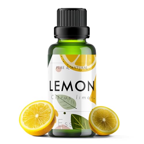 Image of Esslux Lemon Essential Oil | 100% Pure Natural Oil for Skin, Cleaning & Diffuser | Ideal for Aromatherapy, Soap Making & DIY Projects | Refreshing Citrus Scent, 30 ML