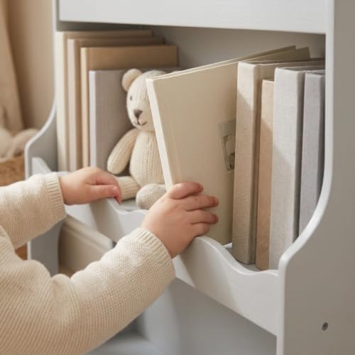 Image of Wood Kids Bookshelf,TranquilGrey