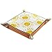 AITAI Valet Tray veganes Leder Nachttisch-Organizer Schreibtisch Aufbewahrungsteller Catchall Doodle Suns Gelb