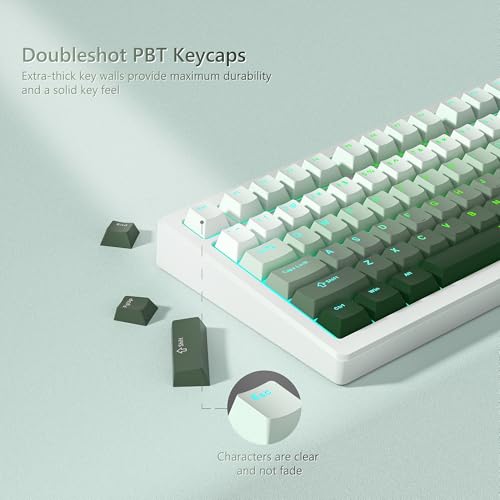 Image of Womier Green Keycaps for Mechanical Keyboard, Shine Through PBT Keycaps