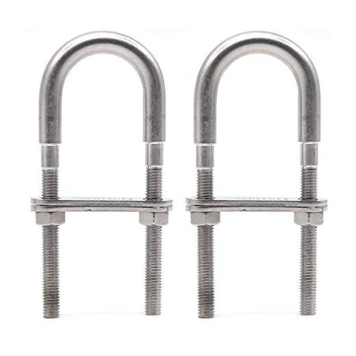 Faspiroty rostfritt stål båt Stern/Bow Tie Down Eye U Bolt Marine M10 x 130 mm paket med 2