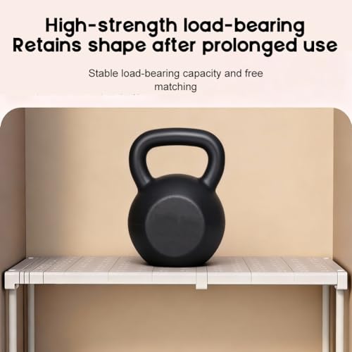 Erweiterbares Schrankregal, Verstellbare Kleiderschrank Organizer Teleskopregal, Nagelfrei Teleskop Regaltrenner für Kleiderschrank/Schrank/Küche/Badezimmer, T 24cm, Verstellbare Länge 27-38cm
