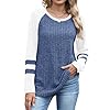 JomeDesign Womens Sweaters Long Sleeve Sweatshirts Color Block Casual Fall Shirts 2025 Trendy S-2XL