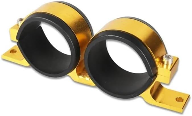 Aluminum Alloy Twin Fuel Pump Mount Bracket 60MM Cradle For Car Modified(Gold)