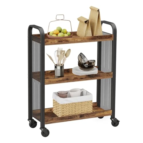 Carrito de isla de cocina rodante con ruedas, carrito móvil para la rabia y la nización, muebles auxiliares elegantes para espacios de comedor y cocina, ayudante de cocina compacto
