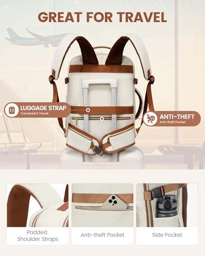 Image of LOVEVOOK 40L Travel Backpack with Waist Strap,Flight Approved Carry on Backpack,Waterproof Personal Item Travel Bag,TSA Carry on Luggage Suitcase Travel Essentials,Gifts for Women & Men,fit 17 inch Laptop