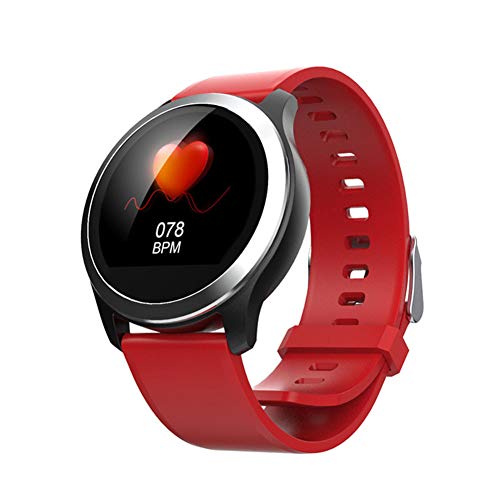 Herzfrequenz & Fitness-Tracker Smart Watch PPG + EKG Blutdruck Herzfrequenz-Tracker Smart Sport Watch Intelligente Armband Fitness,Red