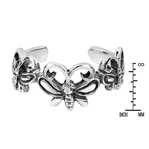 Aeravida Magical Bali Style Butterfly Wrap Animals .925 Sterling Silver Toe/Pinky Beach Ring | Promise Rings For Women | Comfort Fit Silver Rings For Women | Sterling Silver Rings #TOP3