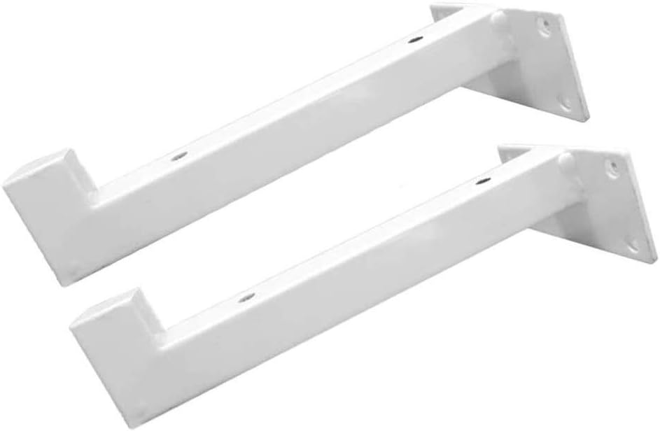 Floating Shelf Brackets Heavy Duty Metal 2 Pack Industrial Shelf Brackets Floating White Metal Shelving Supports with Lip, Heavy Duty Wall Mounted Shelve Bracket with Screws (Size : 8inch(20cm))