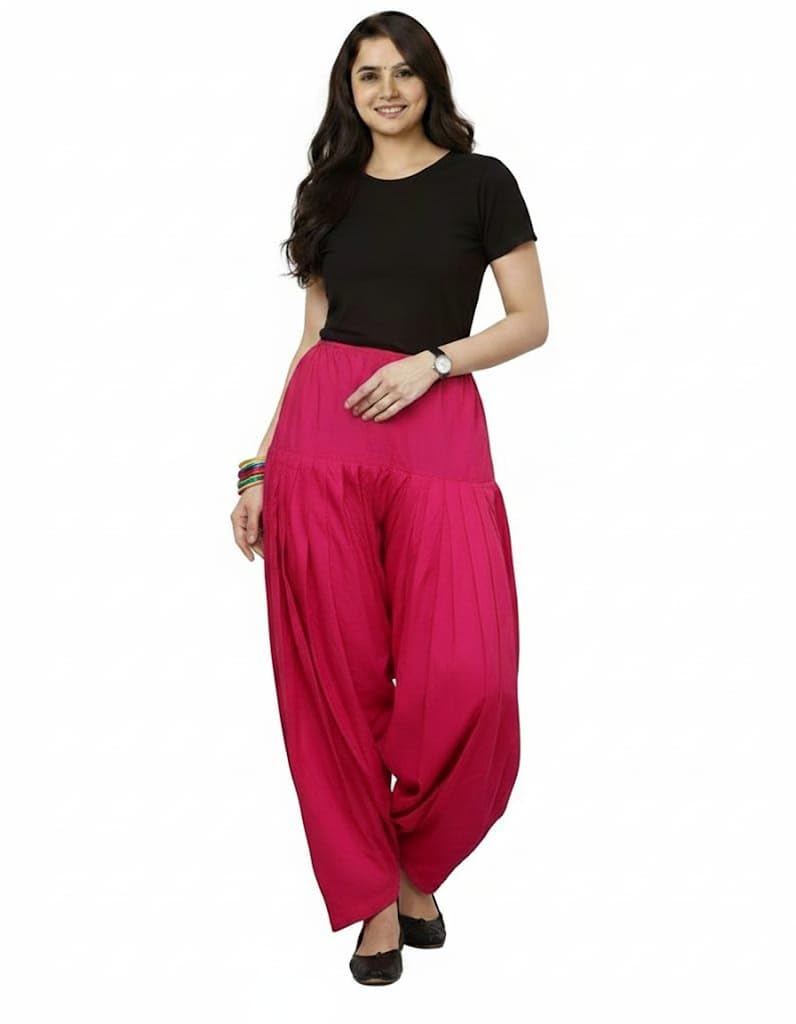 Women's semi Cotton Pants, Loose Fit, Waist, Casual Wear (in, Numeric, 45, Regular, Standard, Rani Pink)-image-38