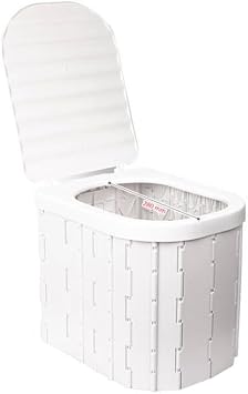 Portable Toilet for Camping, Foldable with Lid Camping Toilets Portable Potty for Adults, Travel Toilet with Handbag, Easy Set Up, Lightweight and Sturdy, Camp Toilet for Car Boat Hiking B