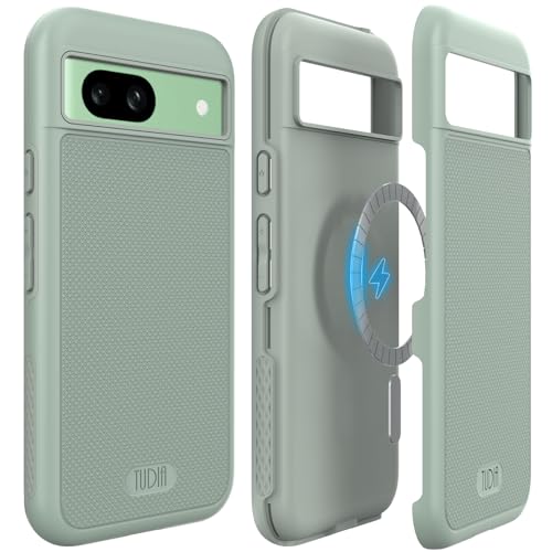 Image of TUDIA MergeGrip [Magsafe Compatible] for Google Pixel 8a Case - Green Lily
