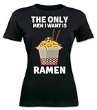 Direct-to-Garment print The Only Men I Want Is Ramen Camiseta para Mujer Extra Large
