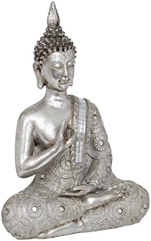 Thai Protection Buddha with Reflective Silver Meditation Shawl with Glitter Effect