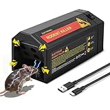 Elektrische Rattenfalle,8000V Automatisch Elektrische Mausefalle für Mäuse Hamster Wühlmäuse, Arbeitsstrom Rattenfalle Elektrisch Dual Power Modes Elektrischer Rattenfänger Rattenfallen Schlagfallen