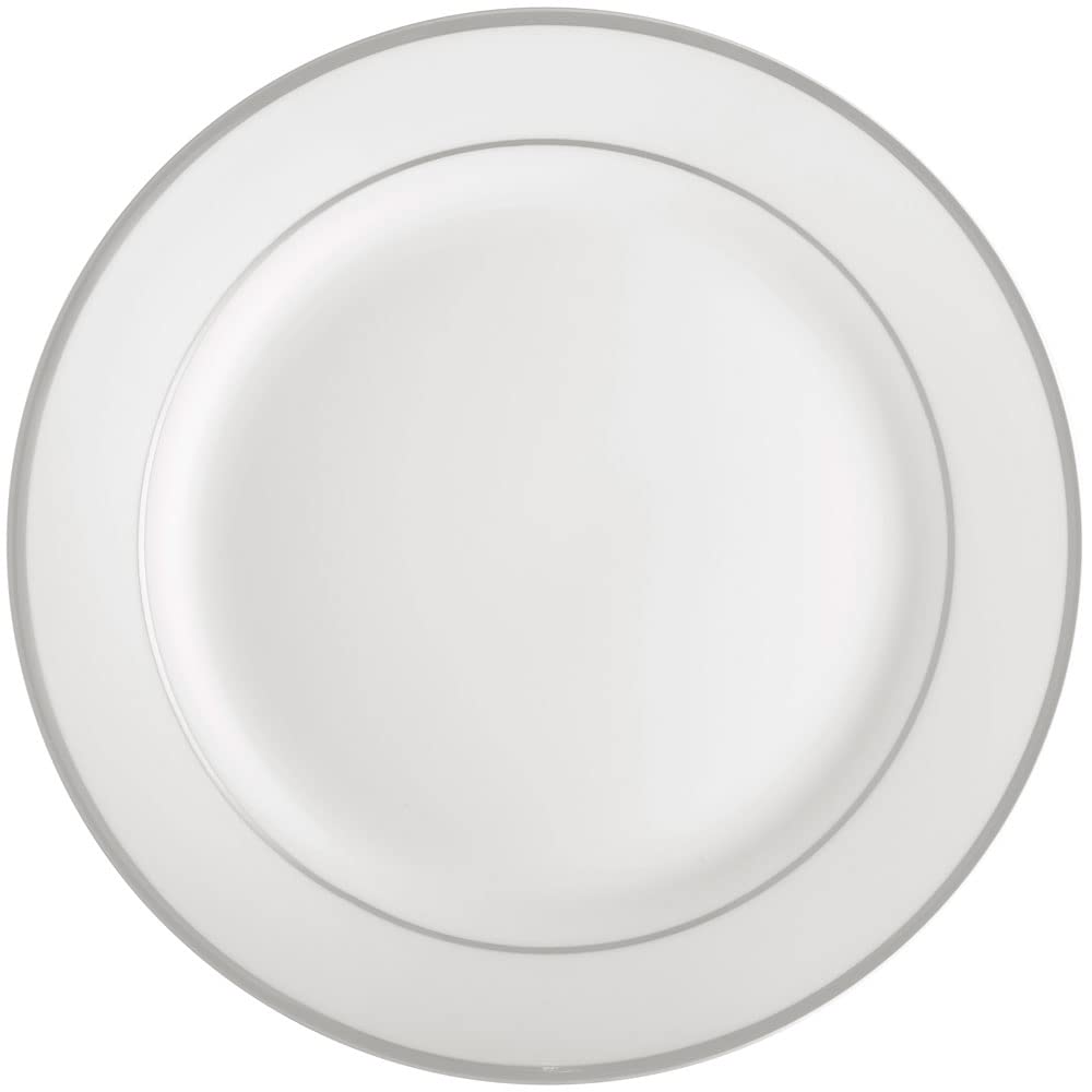 Ambition Serwis Obiadowy Aura Silver 18-elementowy Porcelanowy 6 Osobowy Biały Złoty Zestaw Obiadowy Komplet Talerzy