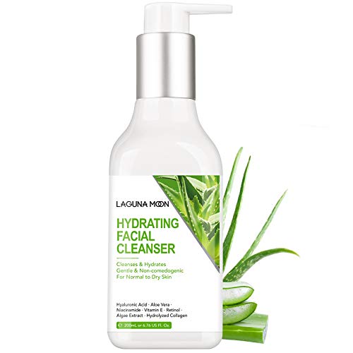 Lagunamoon Daily Hydrating Facial Cleanser for Women and Men - Moisturizing Face Wash for Dry Sensitive Skin, Hypoallergenic & Non Comedogenic