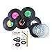 Price comparison product image JINBOSHI 6 Pcs Black Retro CD Record Coasters