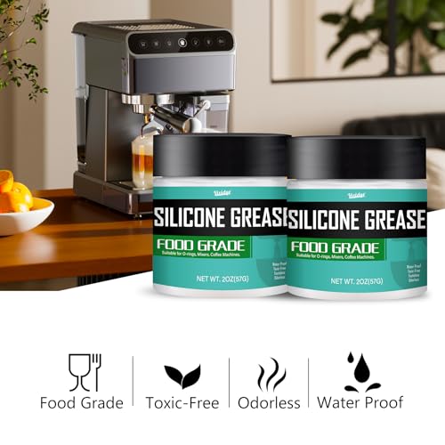 114g Silikonfett für Kaffeevollautomaten, Silicon-Fett Lebensmittelecht mit Pinsel für O-Ringe, Armaturen, Zündkerzen, Gummidichtung, Wasserhahn und Mehr, Entspricht der NSF H1-Norm