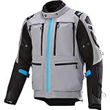 Alpinestars Ardent 3 en 1 Adventure Touring Hombres Street Chaquetas de Moto - Gris Negro/Azul Claro/L