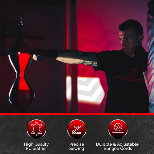 Mexican Style Double Double End Bag Boxing Kit- Double End Boxing Speed Bag- Punching Bag With Adjustable Cords- Installation Kit Carry Bag, Pump Included- Sturdy Punch Reflex Bag - Boxing Accessories #TOP4