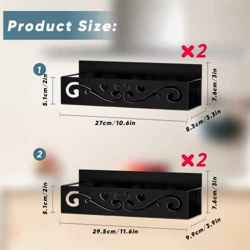 Adwolt 𝟒 𝐏𝐚𝐜𝐤 Magnetic Spice Rack For Refrigerator,Metal Moveable Fridge Strong Magnetic Spice Shelves Kitchen Organization And Storage Space Saver For Refrigerator,Oven,Washing Machine #TOP4