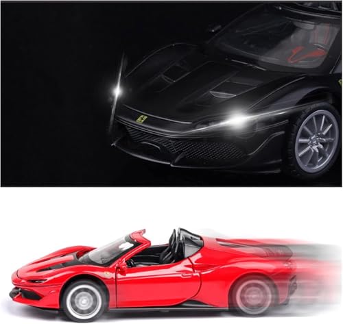 Image of 1 /32 FERARI J-50 Alloy Metal Pull Back Die-cast Car Scale Model with Sound Light Toy for Kids Metal Model Toy Car with Sound and Light (Red)