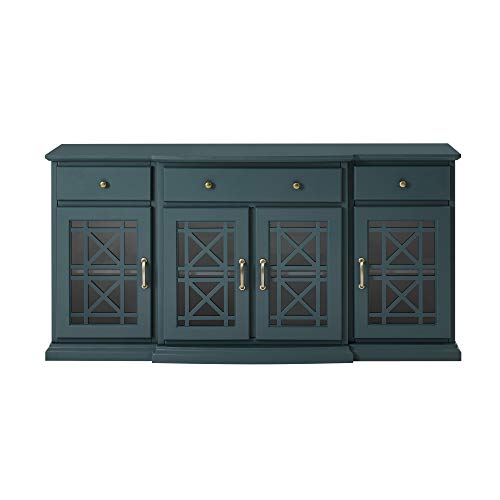Walker-Edison-Modern-Wood-Glass-Door-Buffet-Sideboard-Living-Room-Entryway-Serving-Storage-Cabinet-Doors-Dining-Room-Console-60-Inch-Dark-Teal Walker Edison Modern Wood Glass Door Buffet Sideboard Living Room Entryway Serving Storage Cabinet Doors Dining Room Console 60 Inch Dark Teal