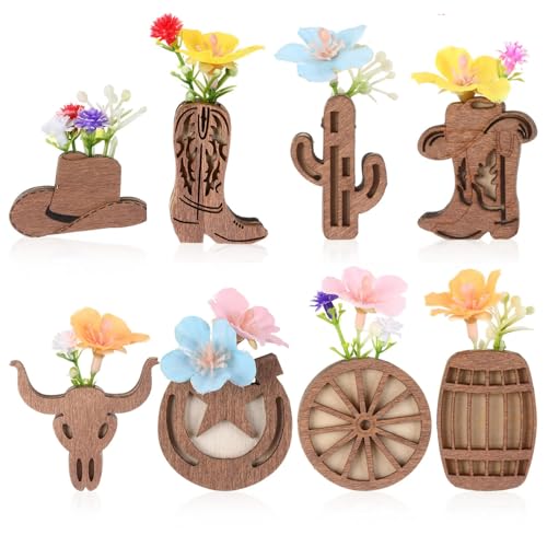 Set de 8 imanes mini jarrón western para nevera