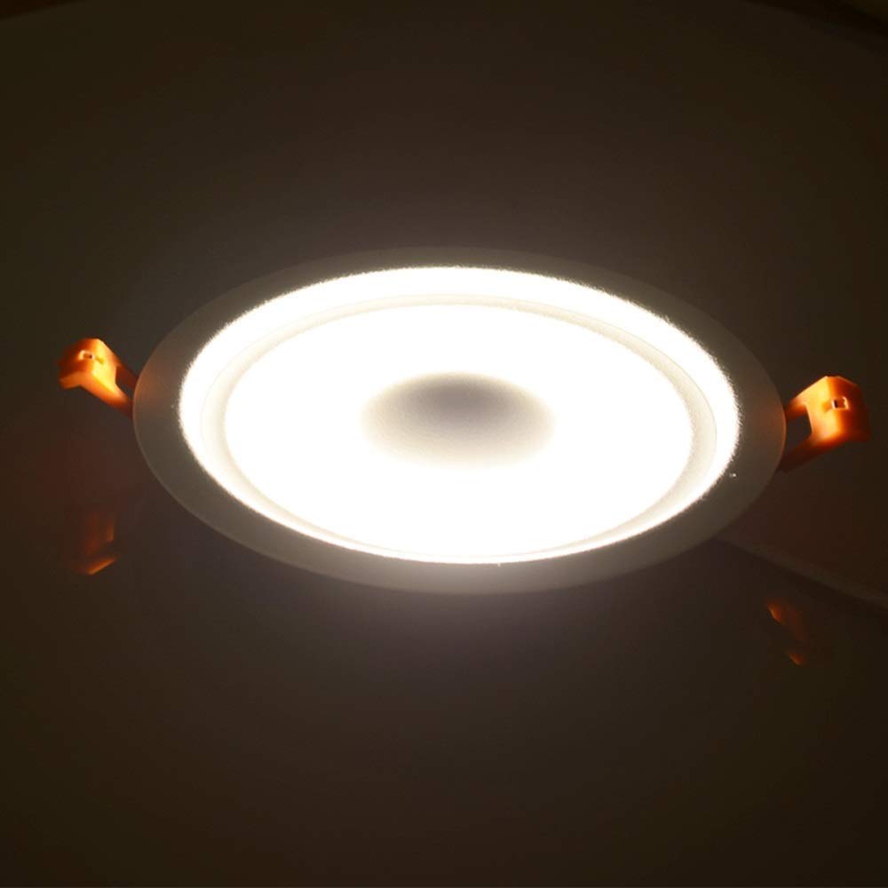 Kreatywna Okrągła Lampa Sufitowa Led 6W/12W Do Użytku Domowego, Do Wnętrz, Aluminiowa, Akrylowa, Wpuszczana, Do Wpuszczania, Dekoracyjna, Do Oświetlenia Punktow(Ciepłe Światło-12W)