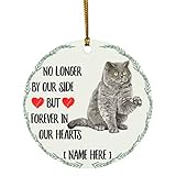 Arbre De Noël Ornements 7.3 cm, Personalized Name British Shorthair Cat Blue Paws Up No Longer by Our Side Pendentifs Décoration Ornements d'arbre De Noël Vintage Décoration d'arbre De Noël