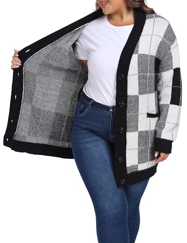Image of Shiaili Warm Plus Size Sweater Coats Soft Stretched Cardigan for Women