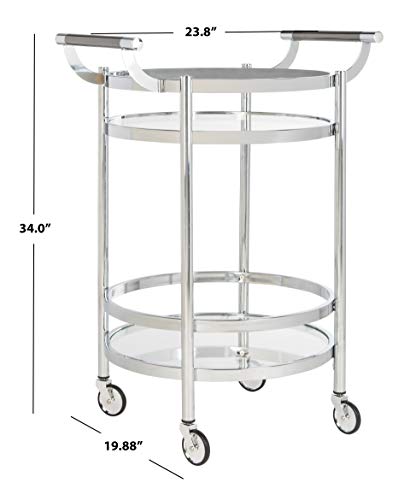 Safavieh Sienna Bar Cart, Chrome/Glass #TOP6