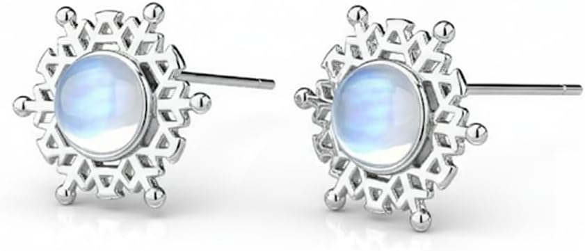 Prismata Moonstone/Opal/Turquoise Earrings Stud for Women 925 Sterling Silver Moonstone/Opal/Turquoise Stud Earrings Trendy Jewelry Gifts for Women Mom Her