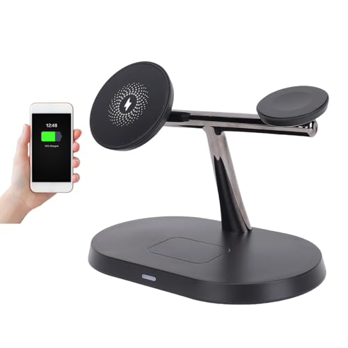 Halearo Wireless Charger Stand3 in 1 Magnetic Fast Charging Station 15W with 360 Degree Rotation for Phone Watch by Halearo - Used condition - Image 8