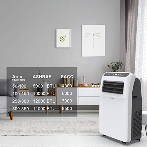 Shinco 8,000 BTU Portable Air Conditioners with Built-in Dehumidifier Function, Fan Mode, Quiet AC Unit Cools Rooms to 200 sq.ft, LED Display, Remote Control, Complete Window Mount Exhaust Kit