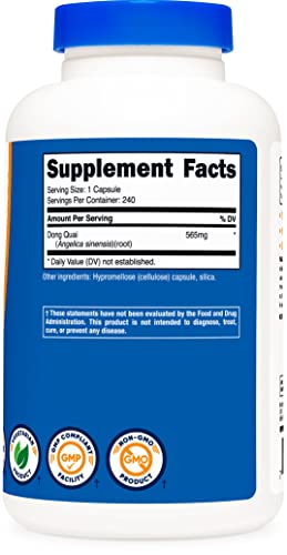 Nutricost Dong Quai 565Mg, 240 Capsules (Angelica Sinensis) - Vegetarian Caps, Non-Gmo, Gluten Free #TOP3