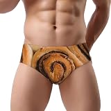 Hyaszst Slip a Triangolo da Uomo, a Forma di Triangolo, con Elastico in Vita, Slip Sexy da Uomo,Deliziosi panini alla Cannella,Come Mostrato,XXL