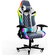 Homall Gaming Stuhl mit LED, 150 kg Belastbarkeit, Ergonomischer Bürostuhl RGB Beleuchtung und Le...