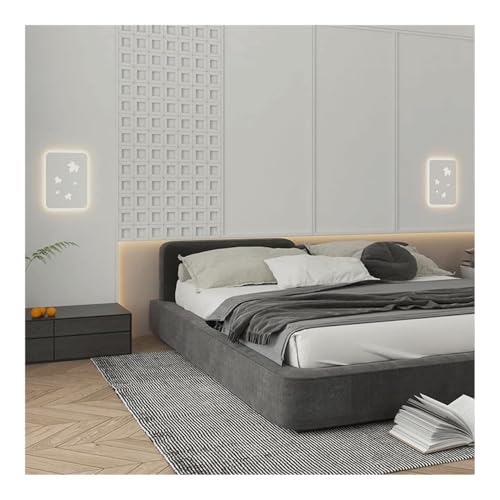 Aplique de Pared LED Cuadrado Regulable de 16 W – Lámpara Moderna de Hierro para Dormitorio, Sala de Estar y Pasillo (Blanco)