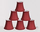 Urbanest Set of 6 Chandelier Mini Lamp Shade 5-inch, Bell, Clip On, Burgundy