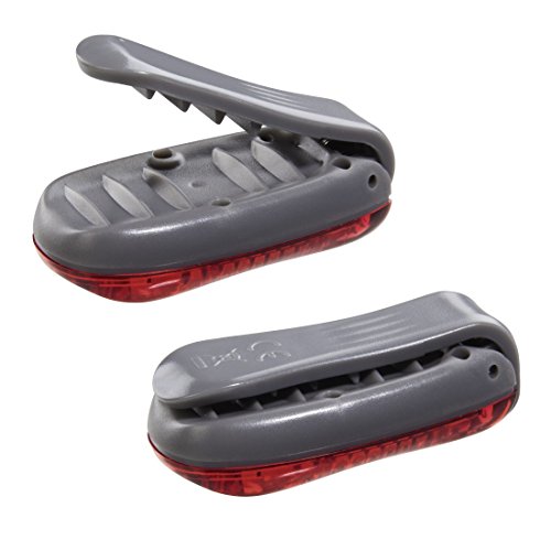 Hama LED-Sicherheitslicht 2er Set (Dauerlicht inkl. Batterie, Blinklicht ideal für Jogger, Schulkinder, Radfahrer) rot