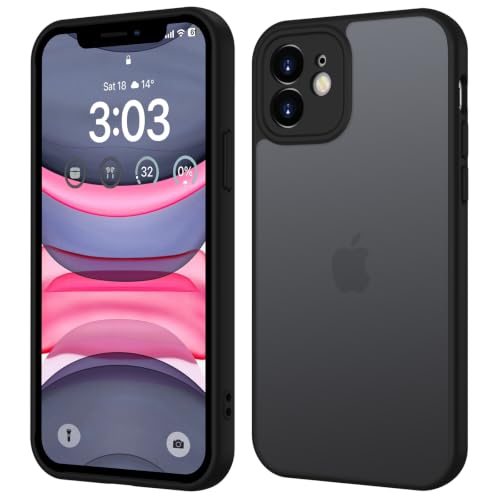 ORDA für iPhone 11 Hülle 6 1 Zoll Vollständiger Kameraschutz Stoßfest Kratzfest Transluzente Rückseite Schutzhülle Anti-Fingerabdruck Matt Handyhülle für iPhone 11 (Schwarz)