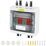 Peviasot PV Combiner Box 2-String mit Überspannungsschutz und DC-Trennschalter, 1000V 32A, IP65...