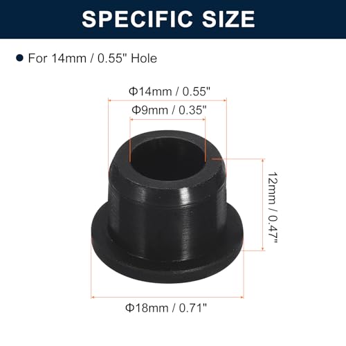 Image of uxcell 12 Pieces Black Plug Holes, H14 Waterproof Rubber Button Plug for 14mm / 0.55 inch Hole