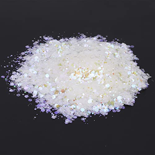 50g Nail Art Glitzer Pailletten - Glänzender Nagel Glitter Pulver Sechseckige Form Glitzer Kosmetik Festival Pulver… – Bild 6