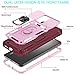 Redmi 10 Case, Xiaomi Redmi 10 4G Case with 3 Pcs Tempered Glass Screen Protector Built in Ring Stand Kickstand + Camera Cover, Hard PC Soft TPU Defender Full Body Protective Armor Case Cover - Wine