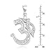 AeraVida 23 mm Aum or Om Prayer Sign Cubic Zirconia .925 Sterling Silver Pendant