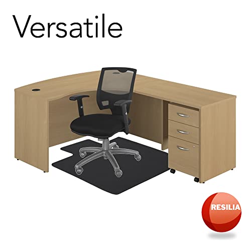 Resilia Office Desk Chair Mat With Lip - For Low Pile Carpet (With Grippers) Updated Black Swirl Spiral Pattern, 36 Inches X 48 Inches, Made In The Usa #TOP6