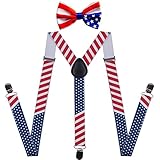GUCHOL Suspenders Bow Ties for Mens and Women 1' Wide Adjustable Elastic Y Back Style for Wedding...